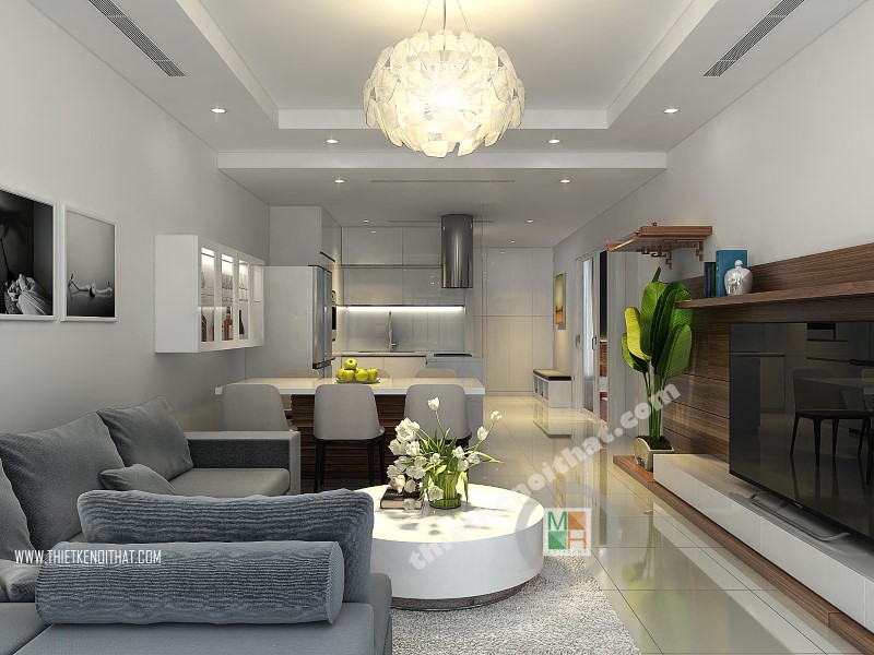 Mẫu thiết kế phòng khách đẹp cho chung cư diện tích nhỏ với đồ nội thất hiện đại, tiện lợi. thiết kế nội thất phòng khách