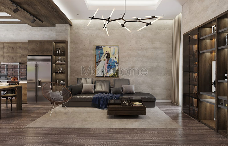 Thiết kế trang trí nội thất phòng khách đẹp với mẫu sofa hiện đại tạo điểm nhấn cho căn phòng Thiết kế nội thất phòng khách