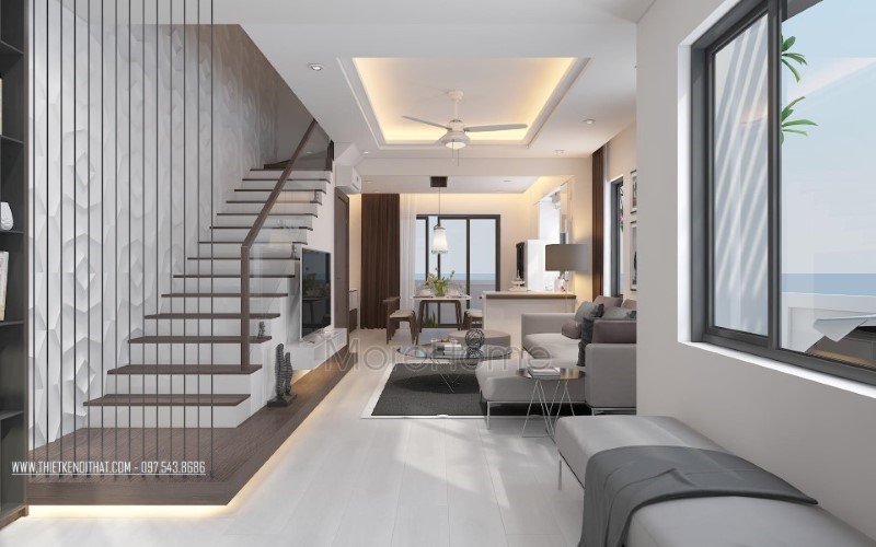 Thiết kế phòng khách liền phòng ăn đẹp, sang trọng mang đậm phong cách hiện đại. thiết kế nội thất phòng khách