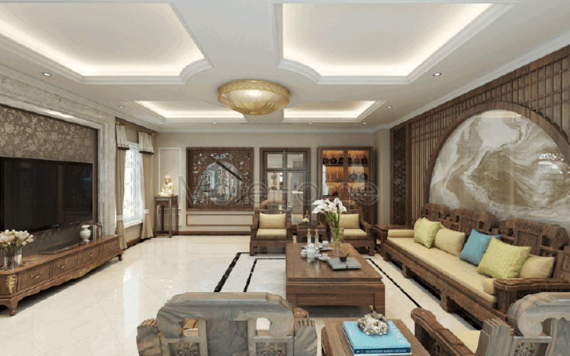 Trang trí nội thất phòng khách sang trọng đẳng cấp tại biệt thự Riverside Nguyễn Duy Trinh Quận 2, Tp. Hồ Chí Minh. thiết kế nội thất phòng khách